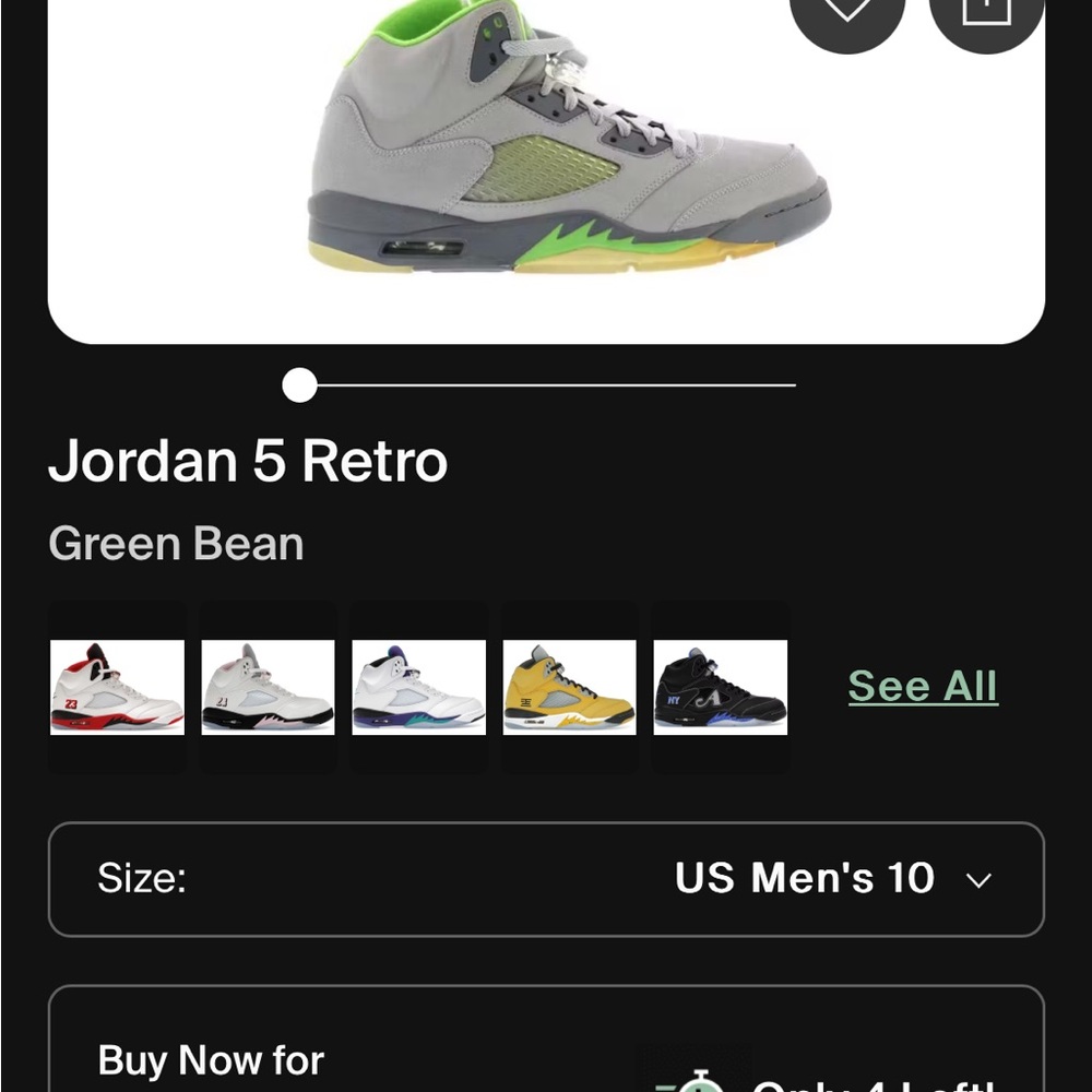 Jordan V “Green Bean” sz 10.5 - Picture 6 of 6